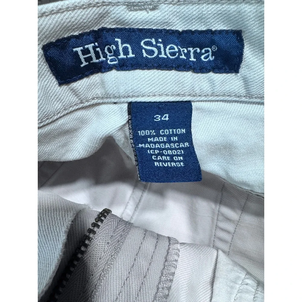 High‎ Sierra Shorts Cotton Twill Cargo Utility Khaki Tan Size 34 Workwear
